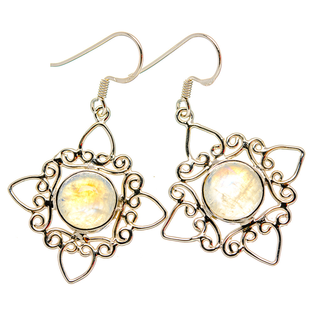 Rainbow Moonstone Earrings handcrafted by Ana Silver Co - EARR430701 - Photo 2