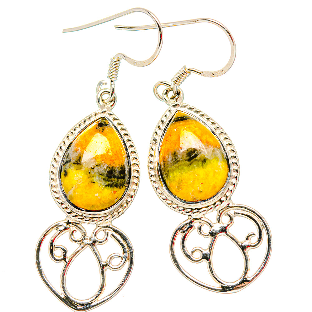 Bumble Bee Jasper Earrings handcrafted by Ana Silver Co - EARR430707 - Photo 2