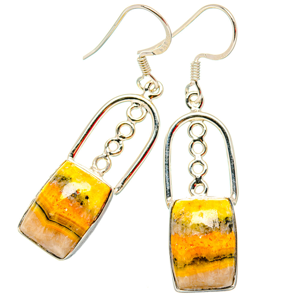 Bumble Bee Jasper Earrings handcrafted by Ana Silver Co - EARR430708 - Photo 2