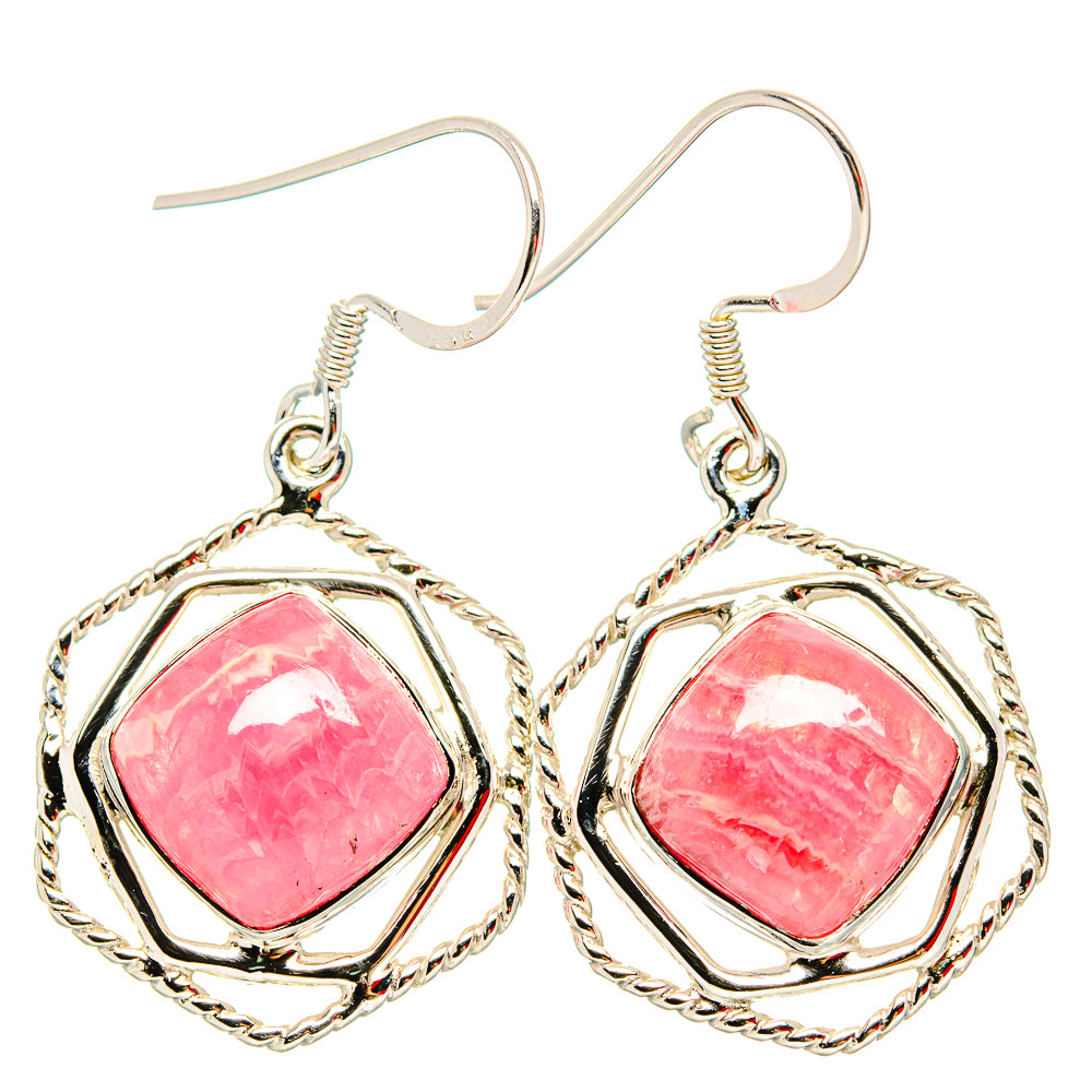 Rhodochrosite Earrings handcrafted by Ana Silver Co - EARR430710 - Photo 2