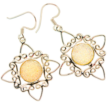 White Druzy Earrings handcrafted by Ana Silver Co - EARR430714 - Photo 2
