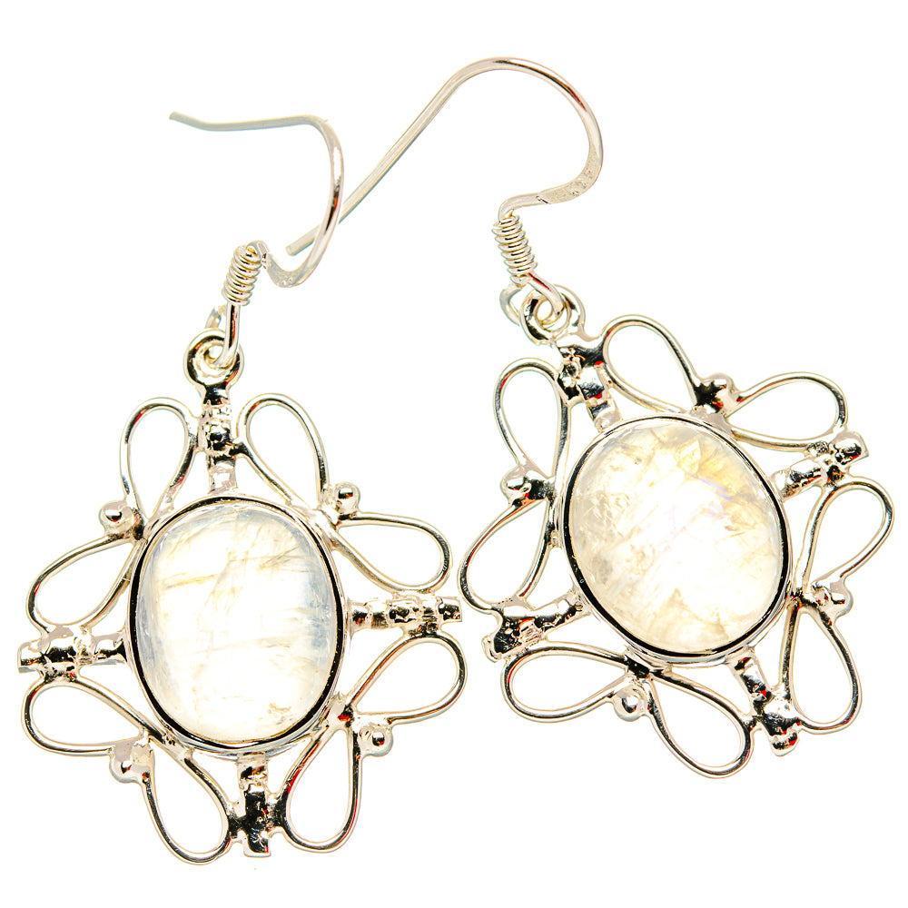 Rainbow Moonstone Earrings handcrafted by Ana Silver Co - EARR430716 - Photo 2