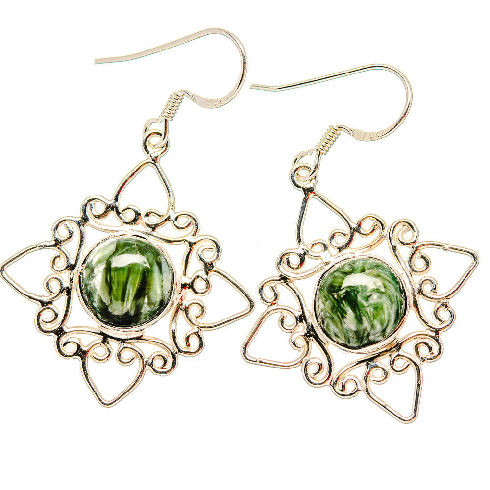 Seraphinite Earrings handcrafted by Ana Silver Co - EARR430723 - Photo 2