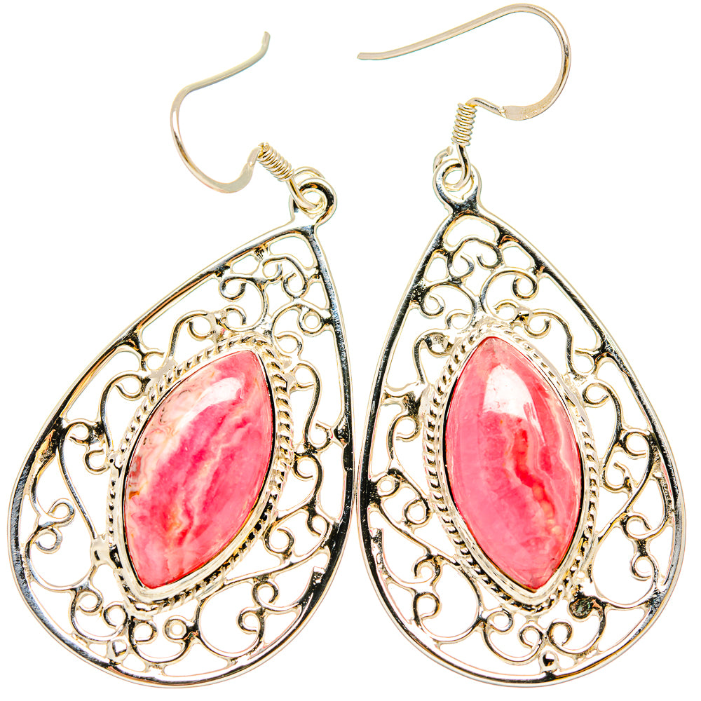 Rhodochrosite Earrings handcrafted by Ana Silver Co - EARR430726 - Photo 2