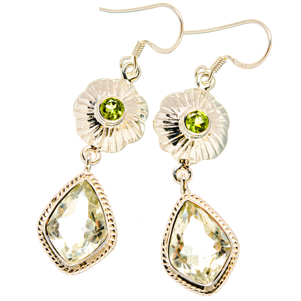 Green Amethyst Earrings handcrafted by Ana Silver Co - EARR430736 - Photo 2