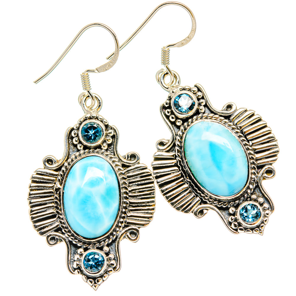 Larimar Earrings handcrafted by Ana Silver Co - EARR430739 - Photo 2