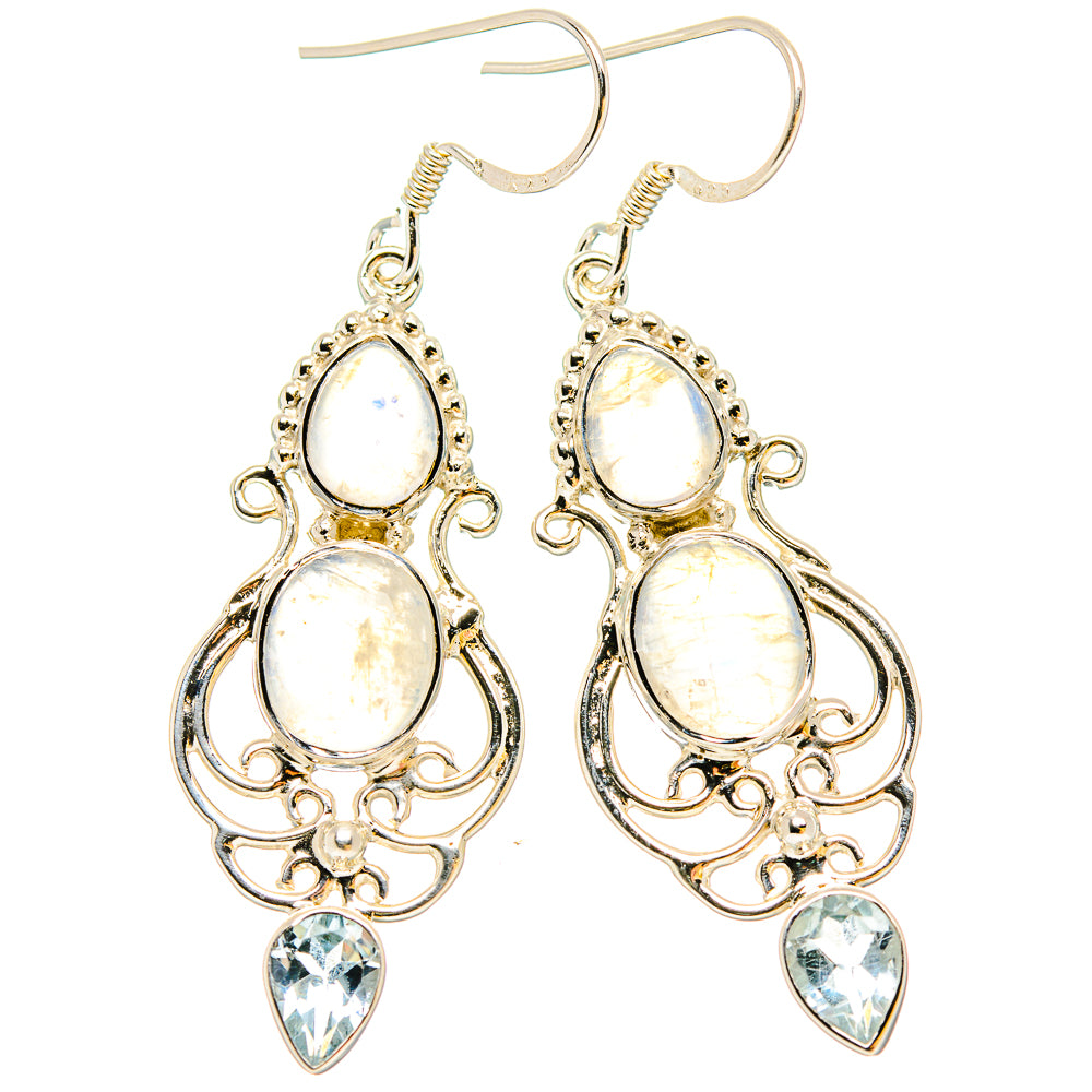 Rainbow Moonstone Earrings handcrafted by Ana Silver Co - EARR430742 - Photo 2
