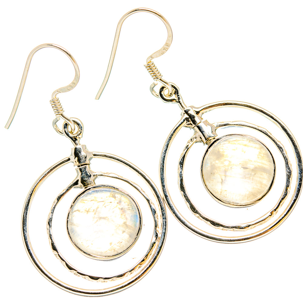 Rainbow Moonstone Earrings handcrafted by Ana Silver Co - EARR430744 - Photo 2