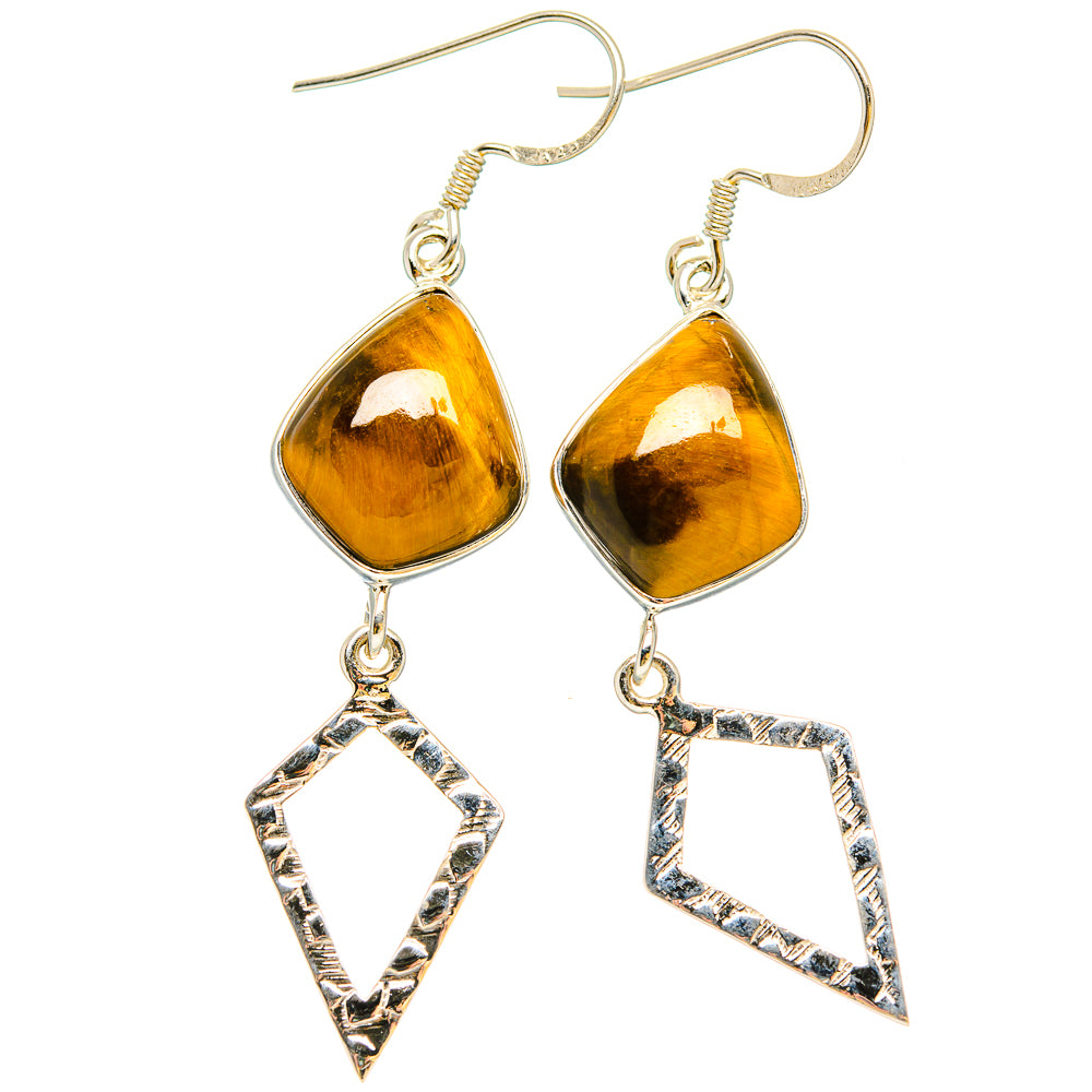Tiger Eye Earrings handcrafted by Ana Silver Co - EARR430750 - Photo 2