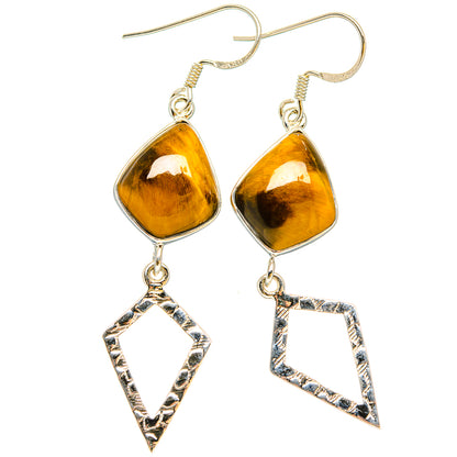 Tiger Eye Earrings handcrafted by Ana Silver Co - EARR430750 - Photo 2