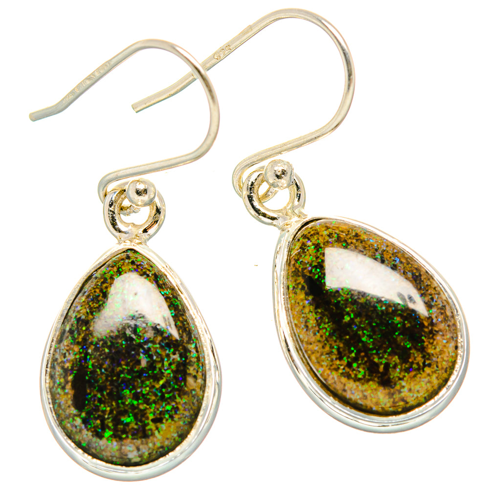 Andamooka Opal Earrings handcrafted by Ana Silver Co - EARR430785 - Photo 2
