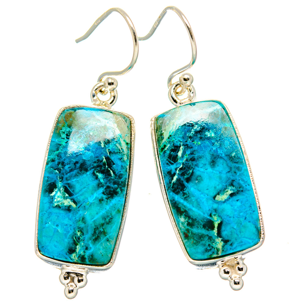 Chrysocolla Earrings handcrafted by Ana Silver Co - EARR430787 - Photo 2