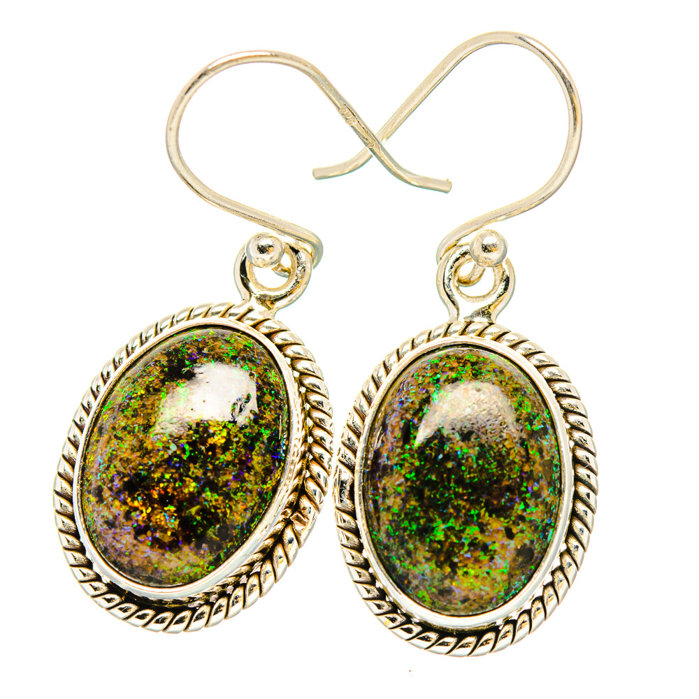 Andamooka Opal Earrings handcrafted by Ana Silver Co - EARR430803 - Photo 2