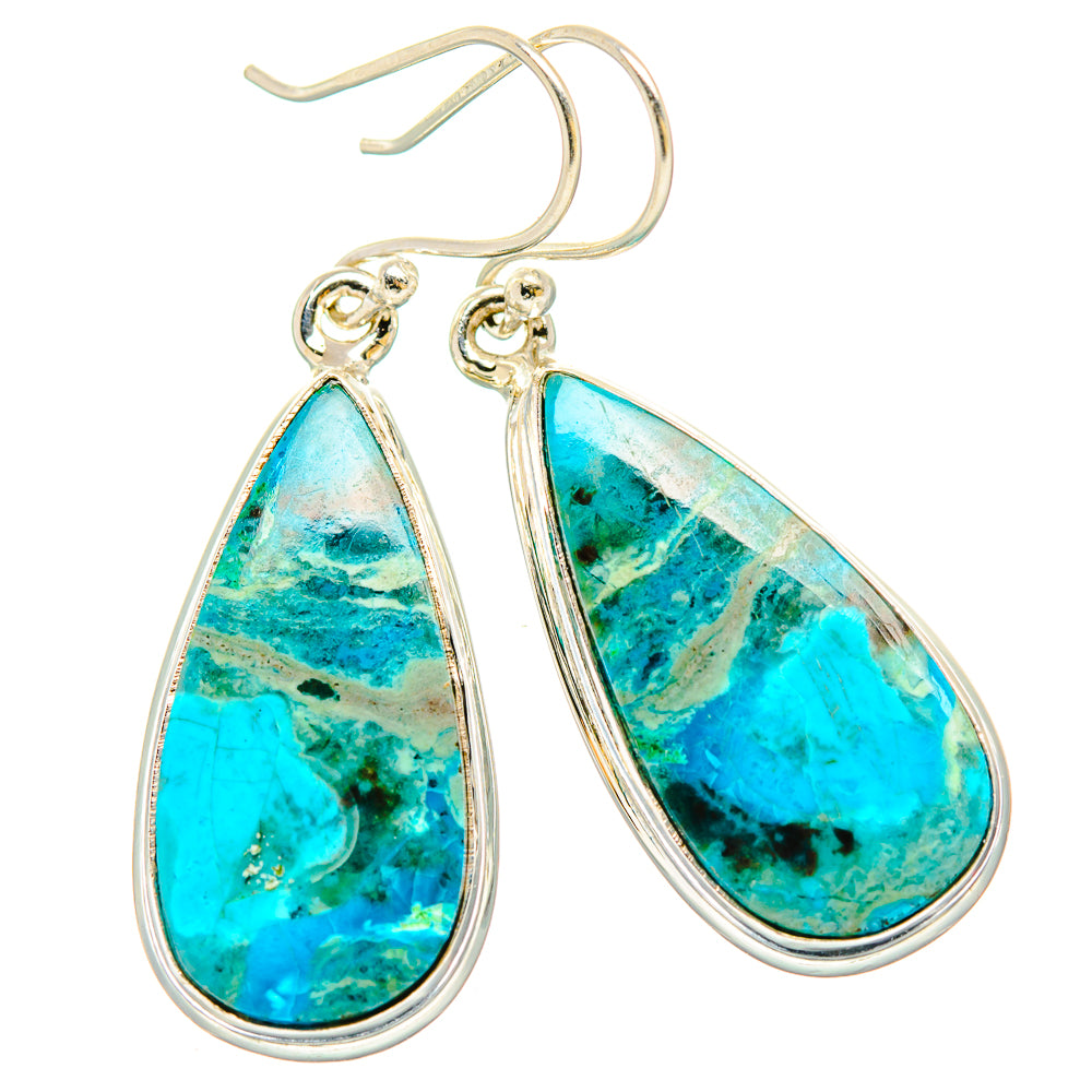 Chrysocolla Earrings handcrafted by Ana Silver Co - EARR430807 - Photo 2