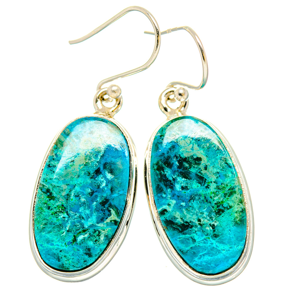 Chrysocolla Earrings handcrafted by Ana Silver Co - EARR430813 - Photo 2