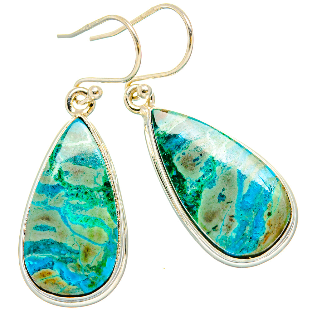 Chrysocolla Earrings handcrafted by Ana Silver Co - EARR430817 - Photo 2