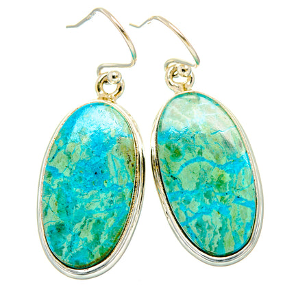 Chrysocolla Earrings handcrafted by Ana Silver Co - EARR430820 - Photo 2