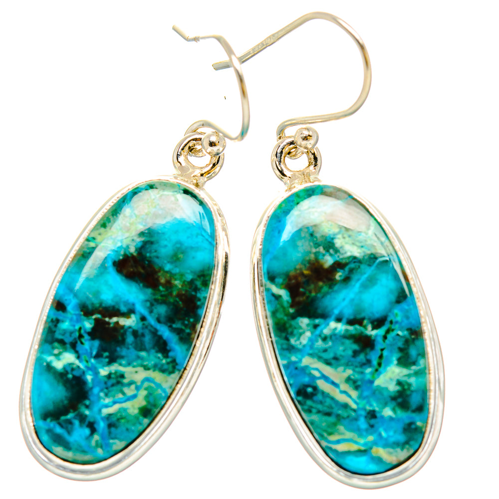 Chrysocolla Earrings handcrafted by Ana Silver Co - EARR430822 - Photo 2