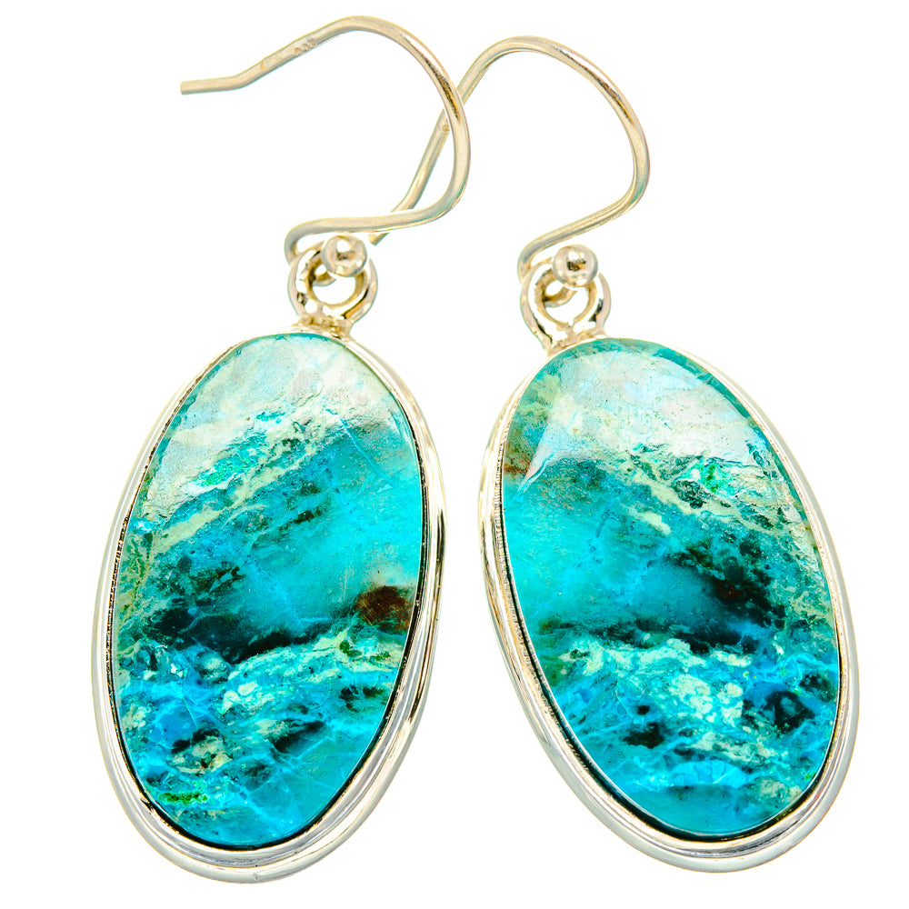 Chrysocolla Earrings handcrafted by Ana Silver Co - EARR430826 - Photo 2