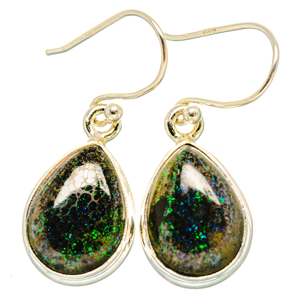 Andamooka Opal Earrings handcrafted by Ana Silver Co - EARR430830 - Photo 2