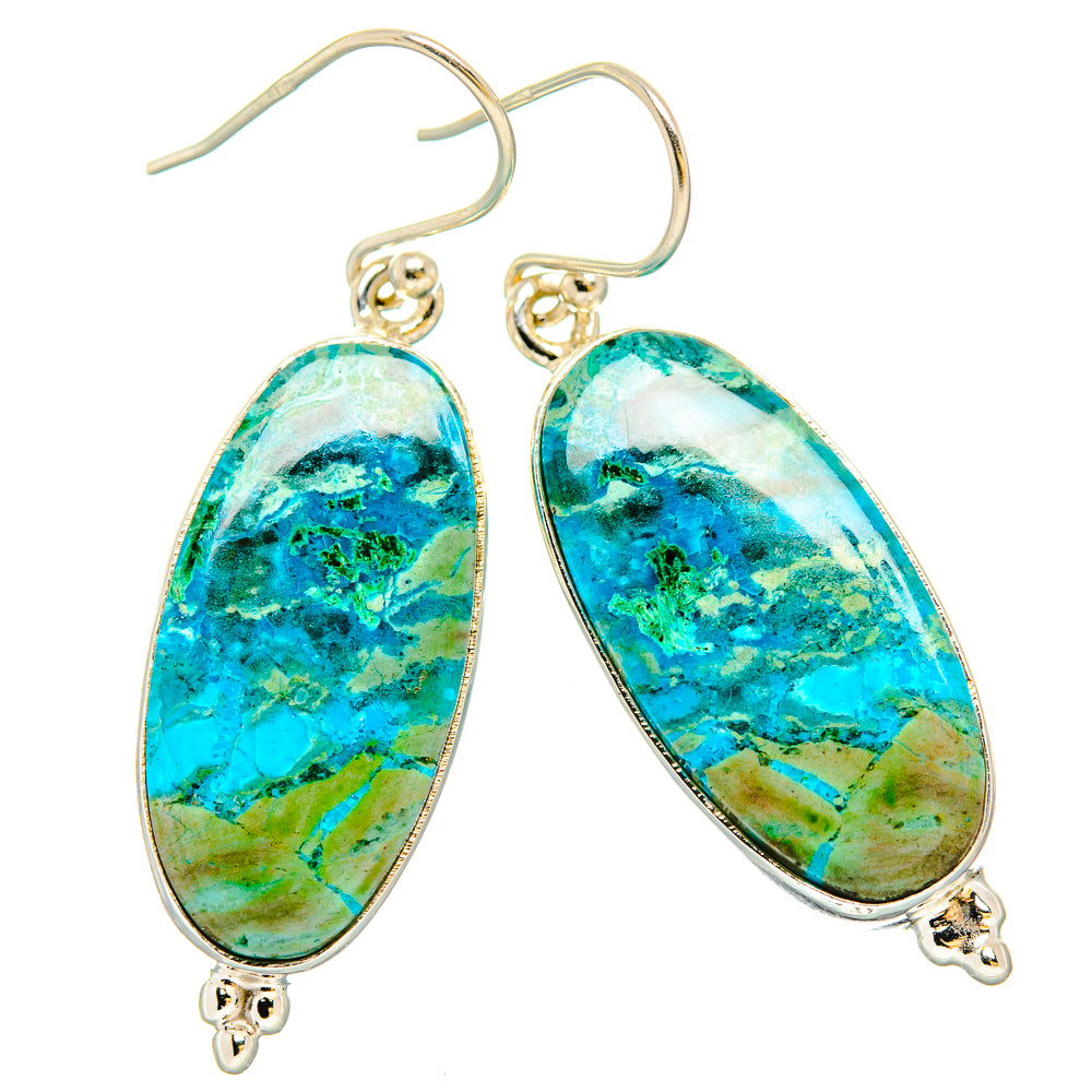 Chrysocolla Earrings handcrafted by Ana Silver Co - EARR430835 - Photo 2