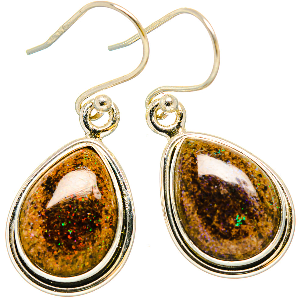 Andamooka Opal Earrings handcrafted by Ana Silver Co - EARR430836 - Photo 2