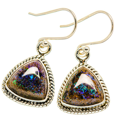 Andamooka Opal Earrings handcrafted by Ana Silver Co - EARR430842 - Photo 2