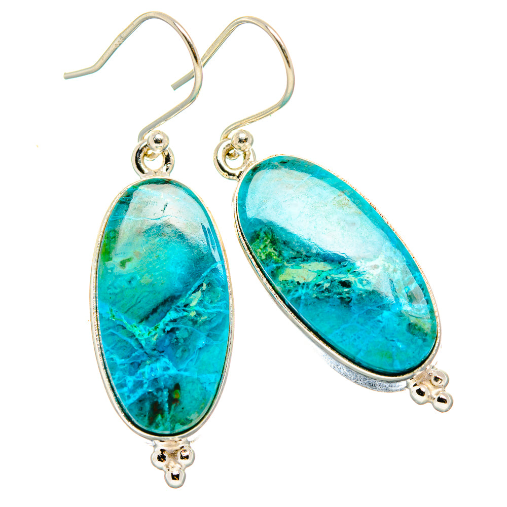 Chrysocolla Earrings handcrafted by Ana Silver Co - EARR430851 - Photo 2