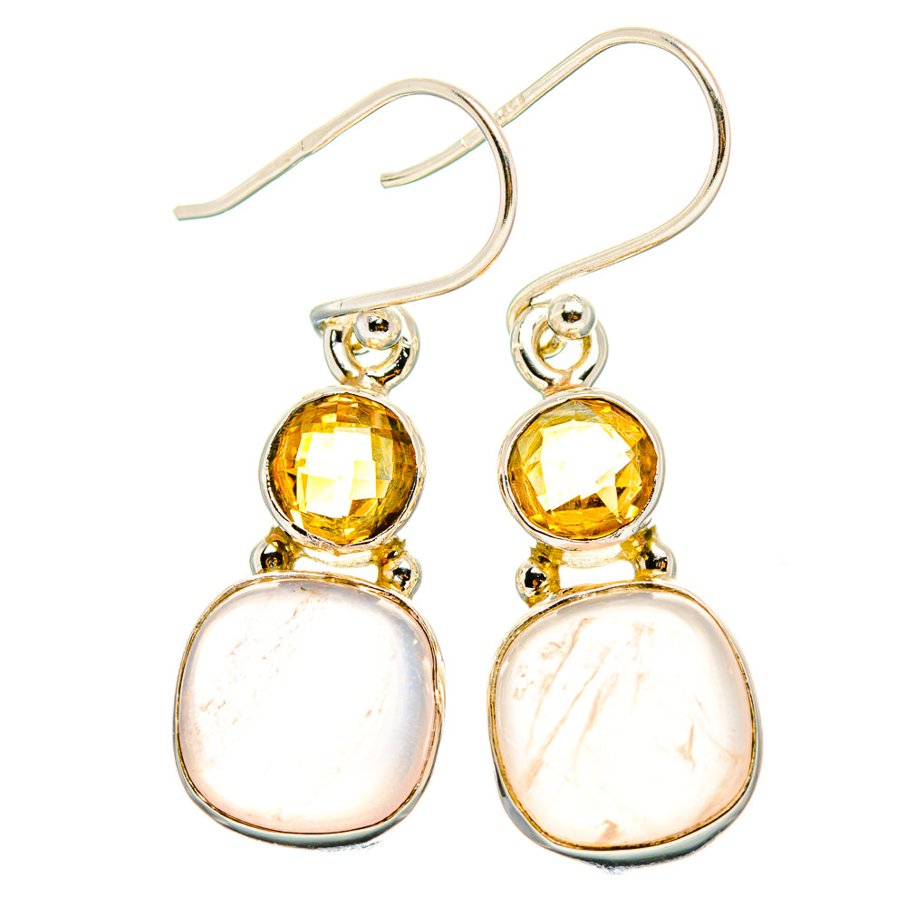Rose Quartz Earrings handcrafted by Ana Silver Co - EARR430857 - Photo 2