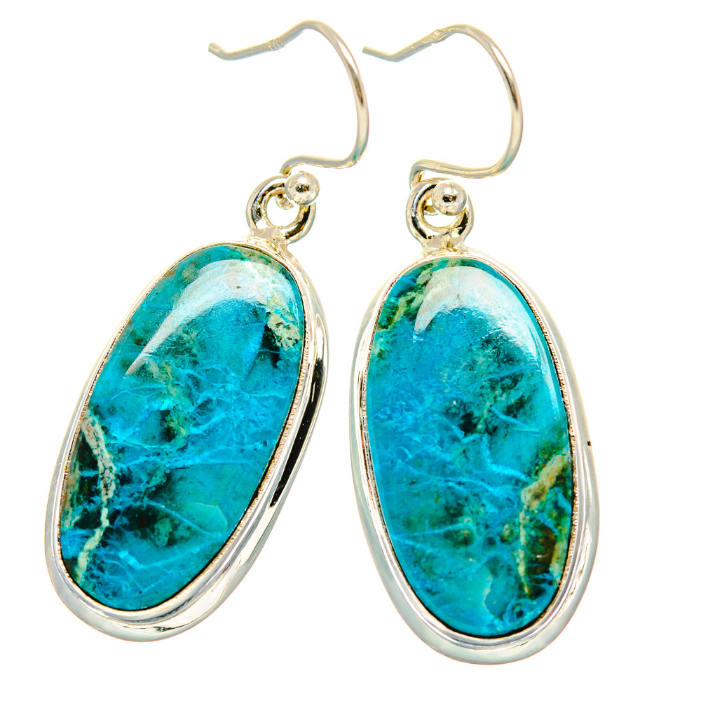 Chrysocolla Earrings handcrafted by Ana Silver Co - EARR430865 - Photo 2