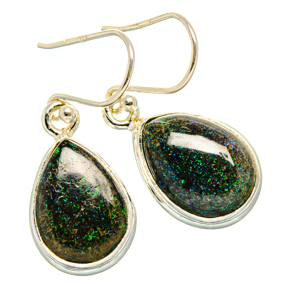 Andamooka Opal Earrings handcrafted by Ana Silver Co - EARR430866 - Photo 2