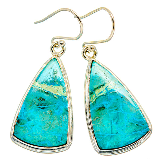 Chrysocolla Earrings handcrafted by Ana Silver Co - EARR430870 - Photo 2
