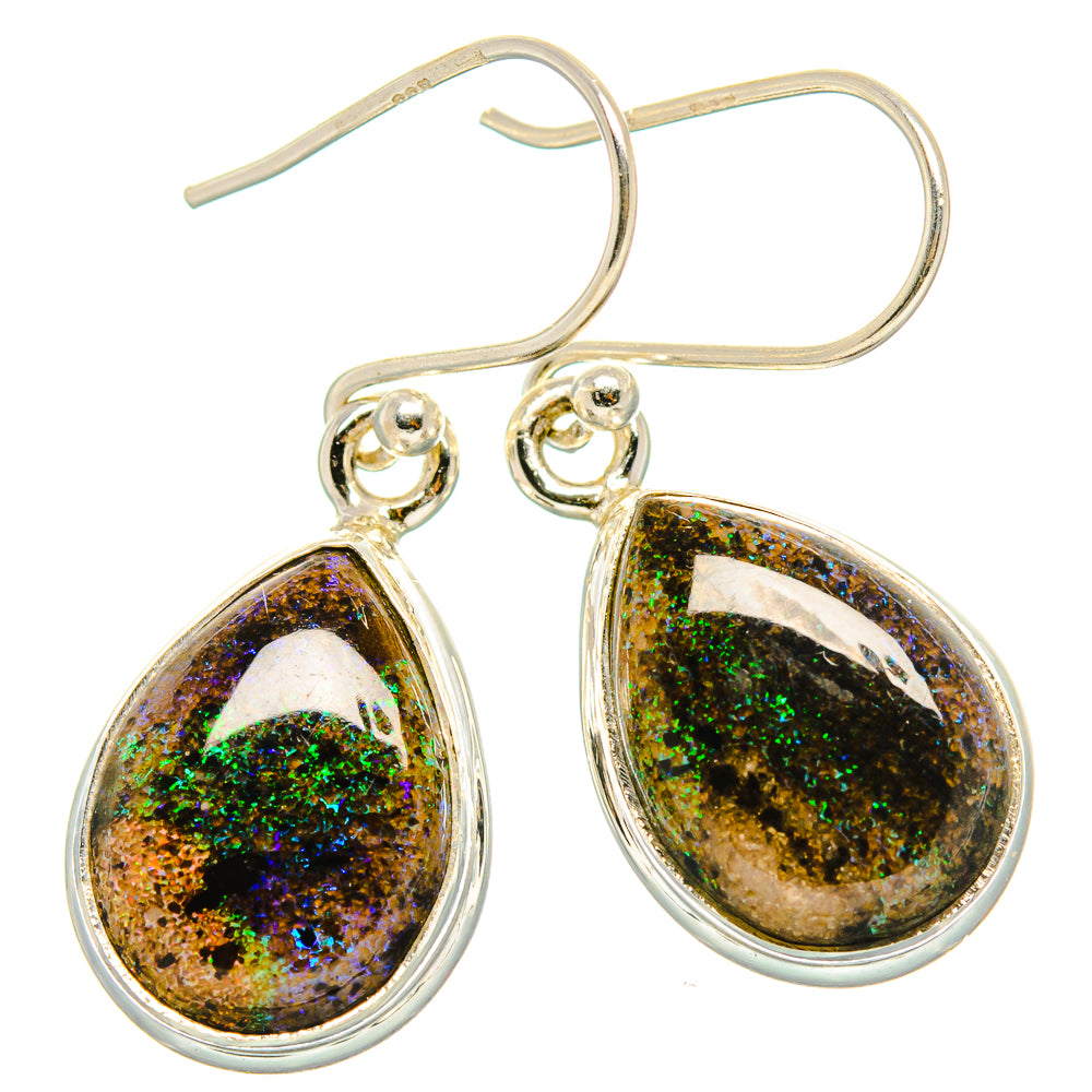 Andamooka Opal Earrings handcrafted by Ana Silver Co - EARR430871 - Photo 2