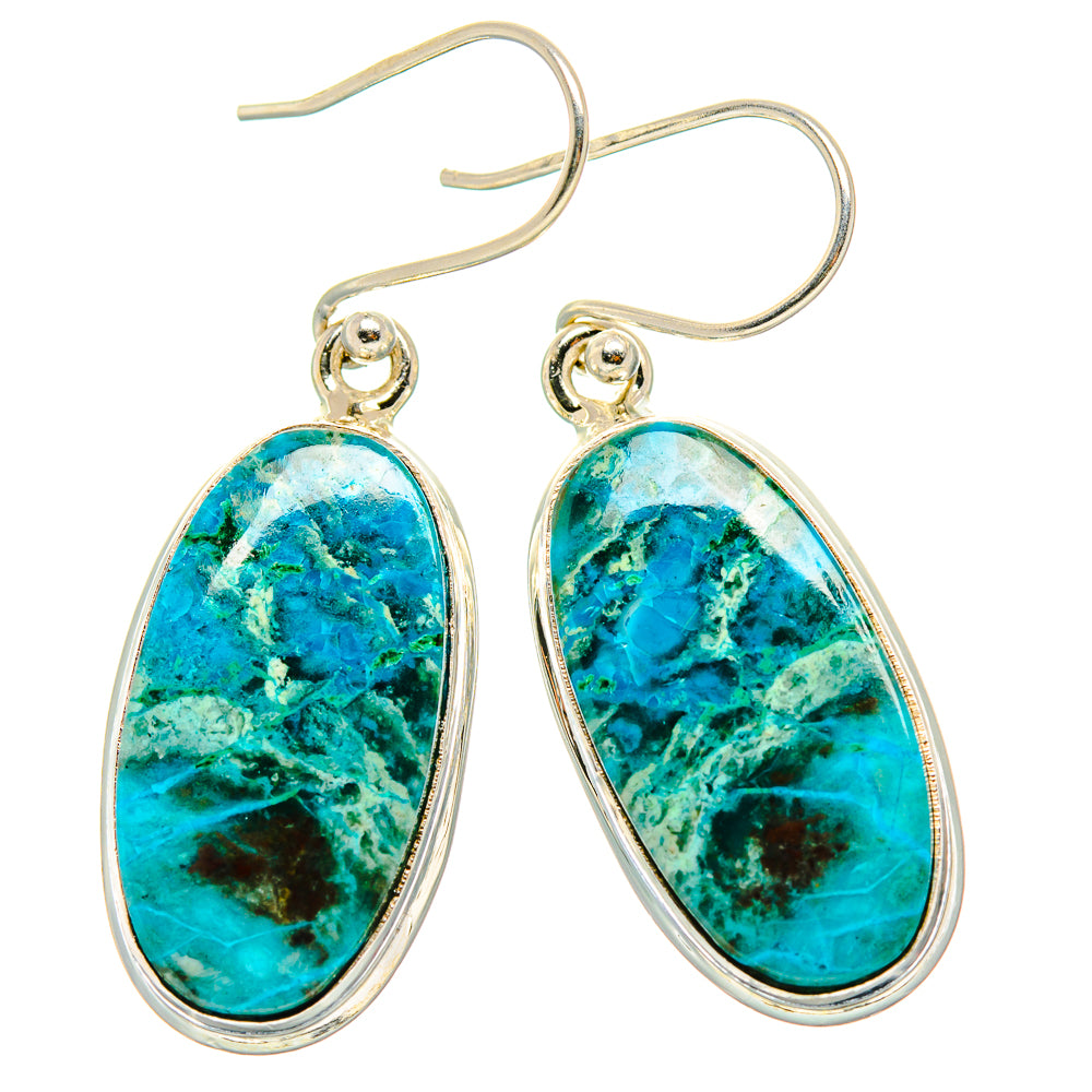 Chrysocolla Earrings handcrafted by Ana Silver Co - EARR430873 - Photo 2