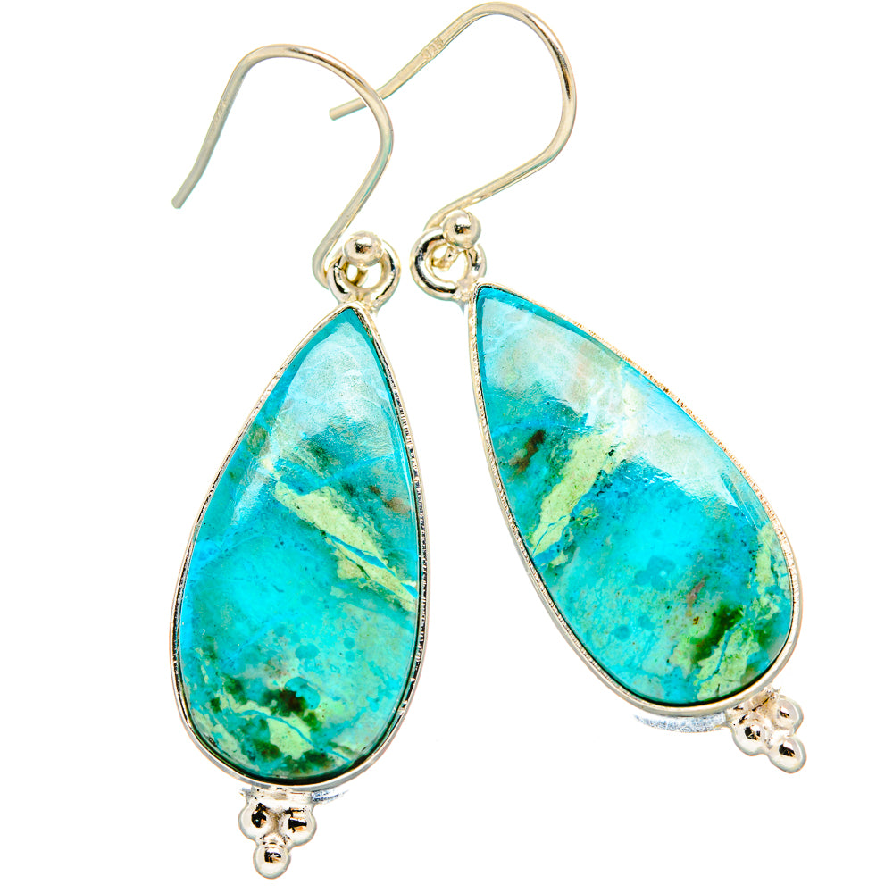 Chrysocolla Earrings handcrafted by Ana Silver Co - EARR430876 - Photo 2