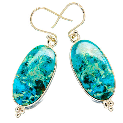 Chrysocolla Earrings handcrafted by Ana Silver Co - EARR430883 - Photo 2