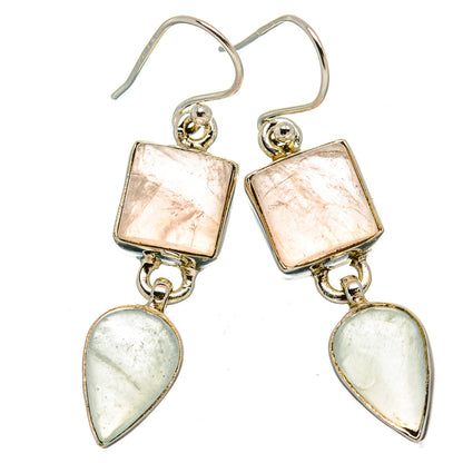 Rose Quartz Earrings handcrafted by Ana Silver Co - EARR430885 - Photo 2
