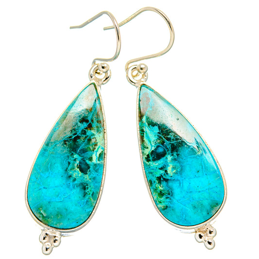 Chrysocolla Earrings handcrafted by Ana Silver Co - EARR430886 - Photo 2