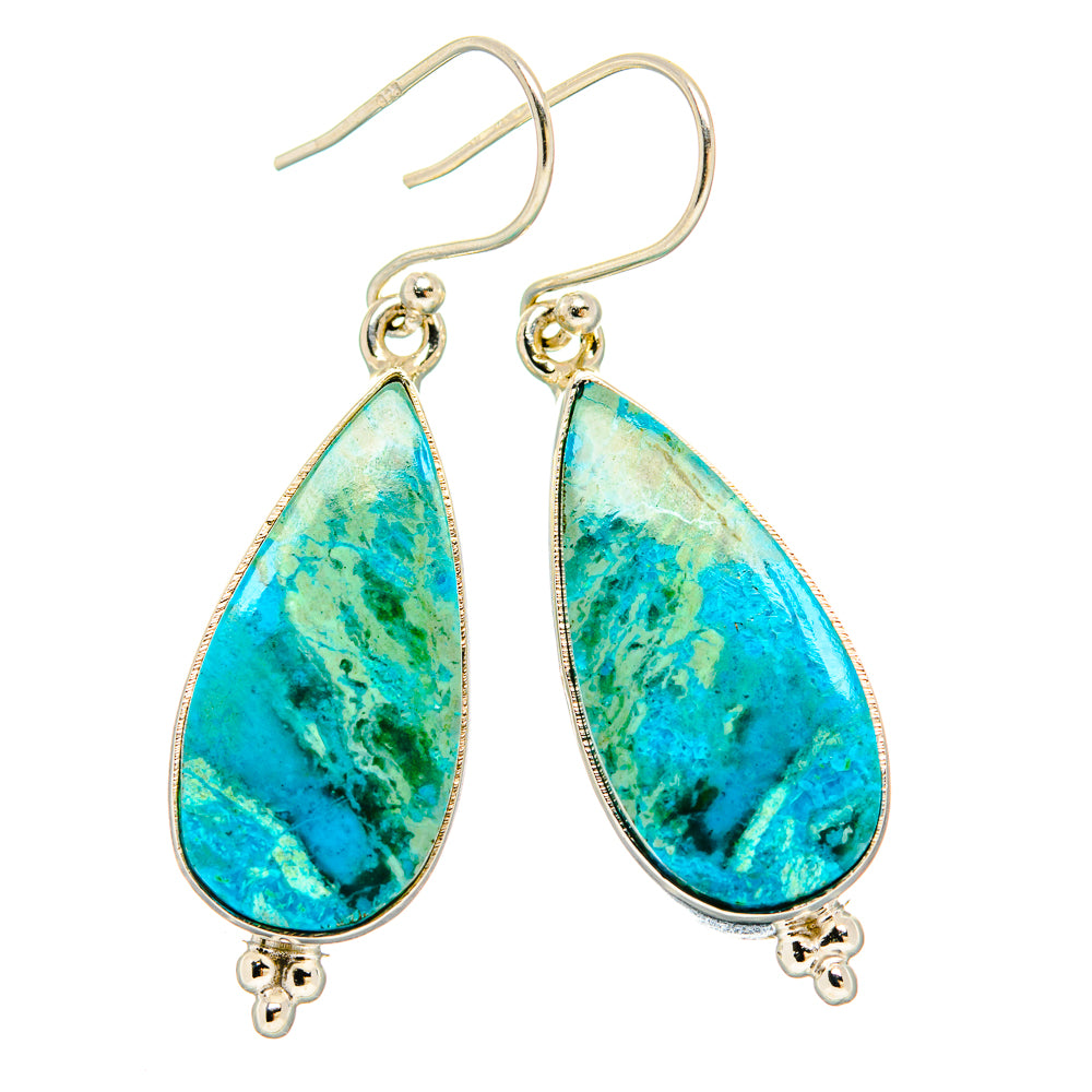 Chrysocolla Earrings handcrafted by Ana Silver Co - EARR430895 - Photo 2
