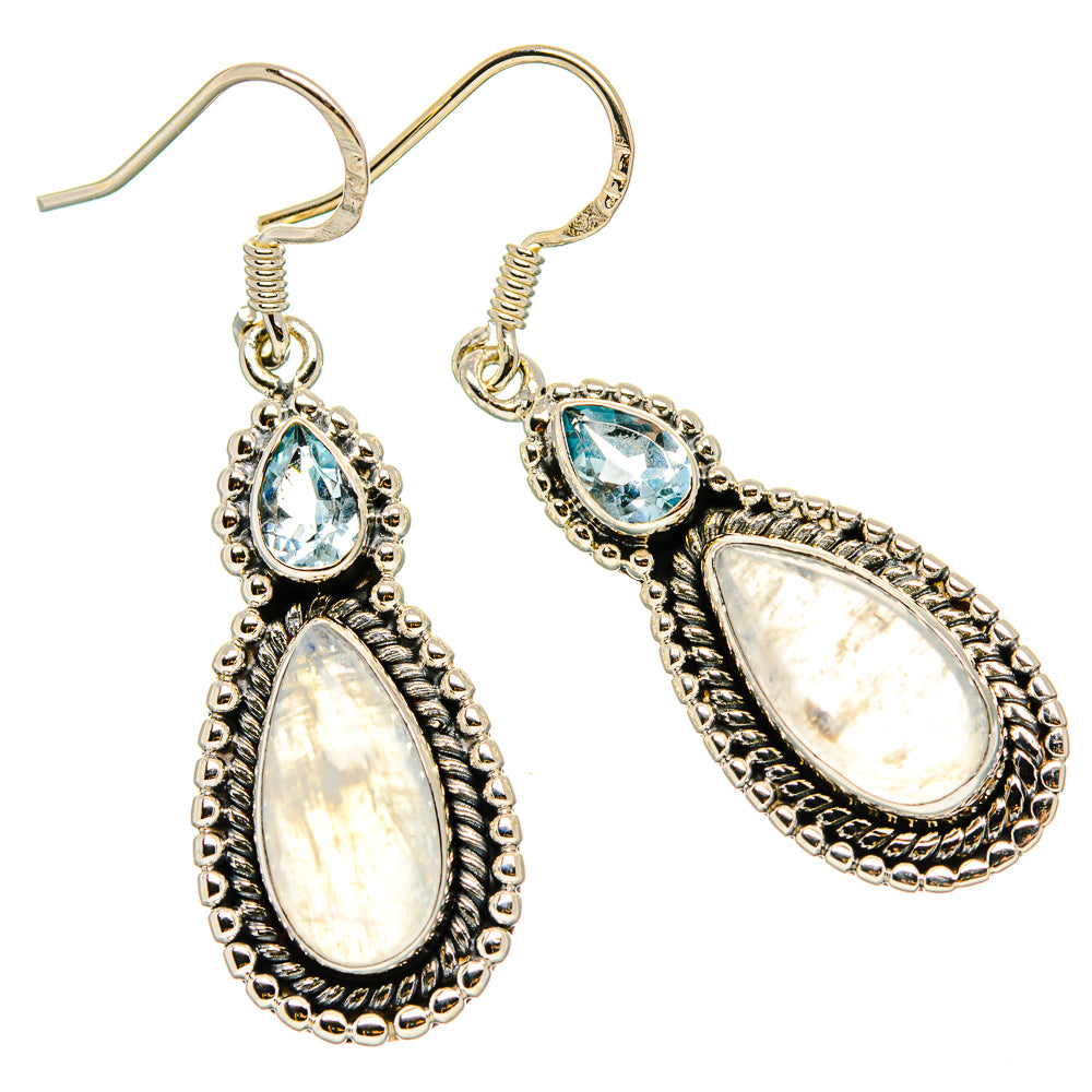 Rainbow Moonstone Earrings handcrafted by Ana Silver Co - EARR430926 - Photo 2