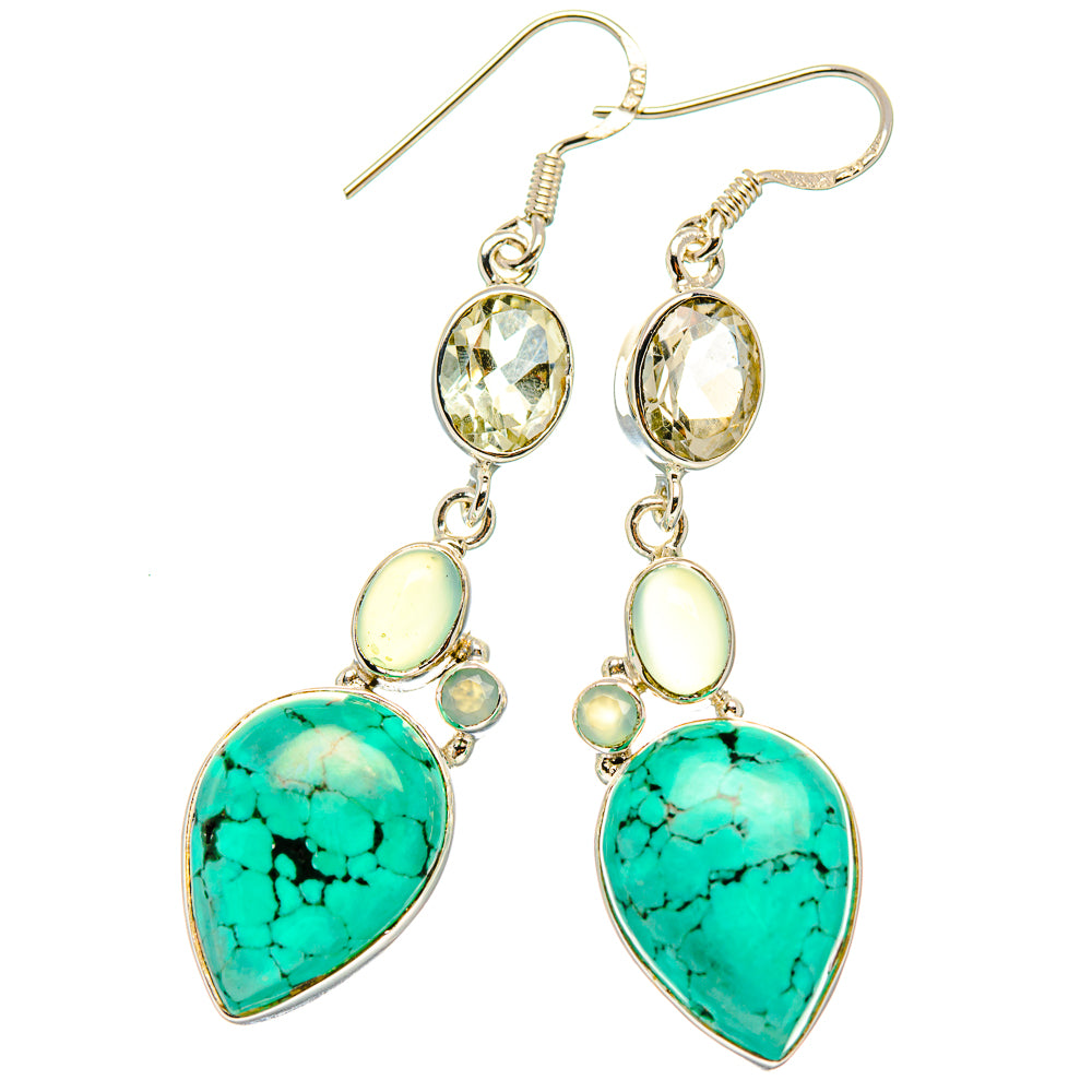 Blue Howlite Earrings handcrafted by Ana Silver Co - EARR430927 - Photo 2