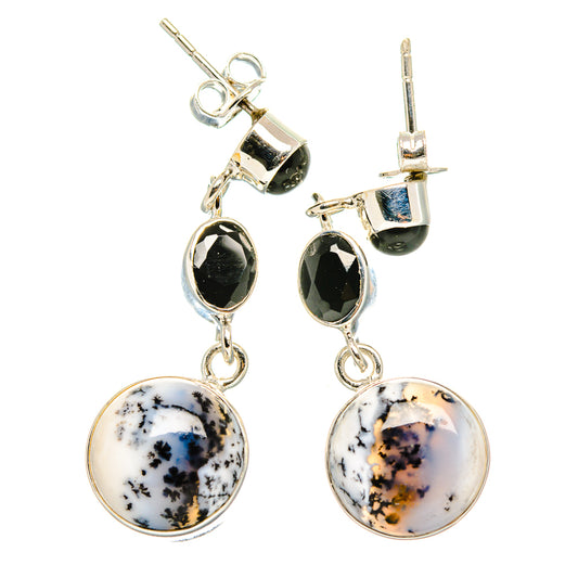 Dendritic Opal Earrings handcrafted by Ana Silver Co - EARR430929 - Photo 2