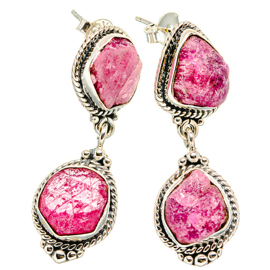 Pink Tourmaline Earrings handcrafted by Ana Silver Co - EARR430958 - Photo 2