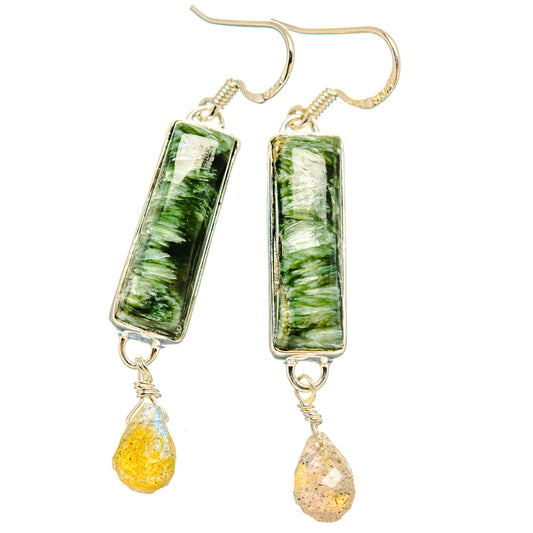 Seraphinite Earrings handcrafted by Ana Silver Co - EARR430971 - Photo 2