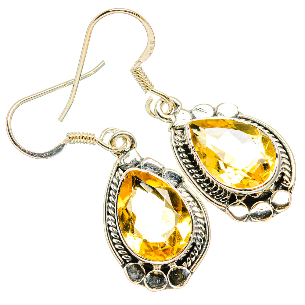 Citrine Earrings handcrafted by Ana Silver Co - EARR430977 - Photo 2