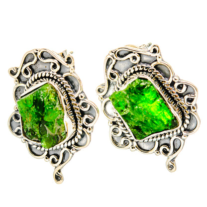 Chrome Diopside Earrings handcrafted by Ana Silver Co - EARR430981 - Photo 2