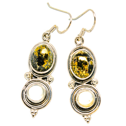 Pyrite In Magnetite Earrings handcrafted by Ana Silver Co - EARR430992 - Photo 2