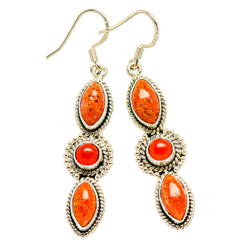 Sponge Coral Earrings handcrafted by Ana Silver Co - EARR430997 - Photo 2