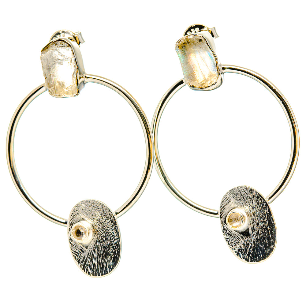 Rainbow Moonstone Earrings handcrafted by Ana Silver Co - EARR431015 - Photo 2