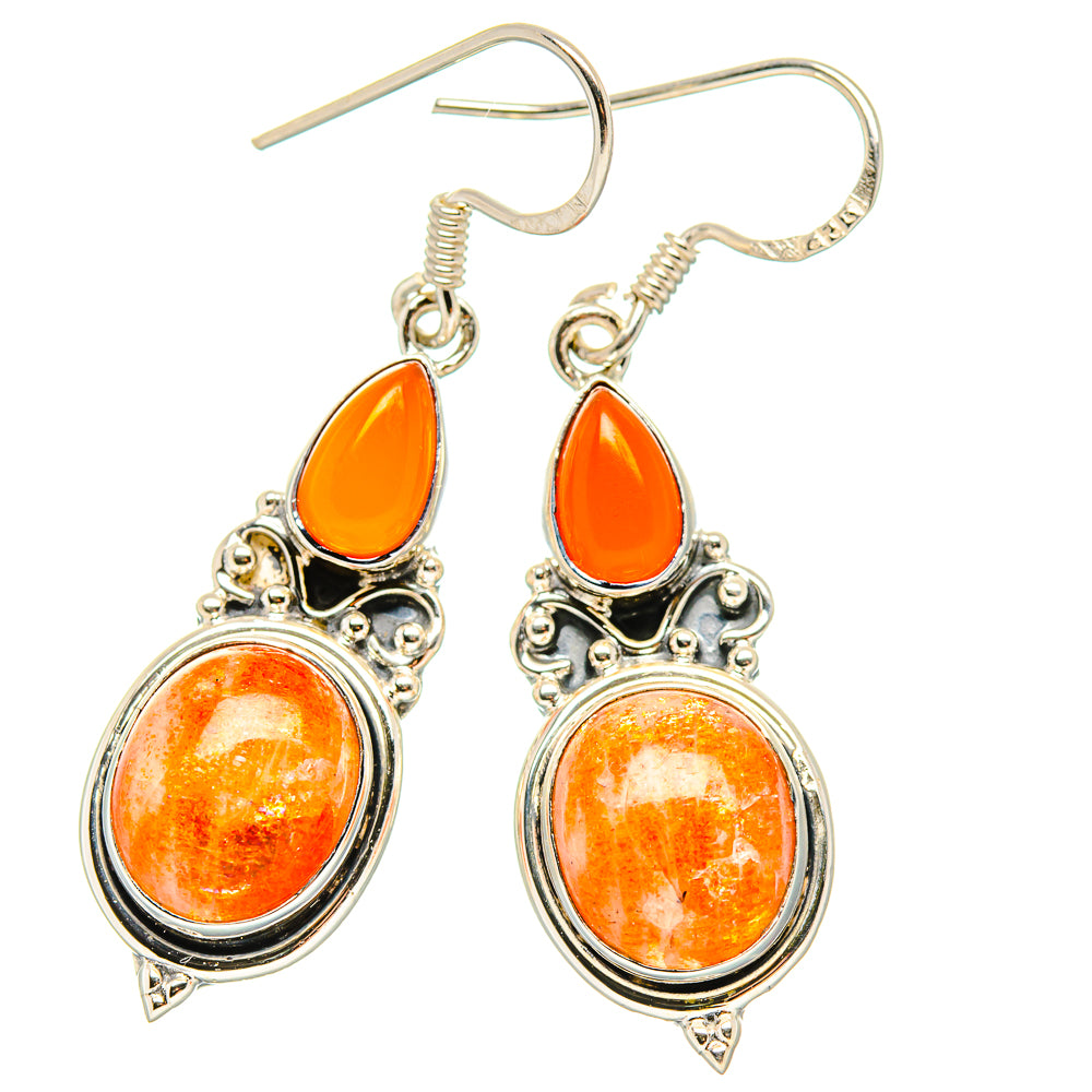 Sunstone Earrings handcrafted by Ana Silver Co - EARR431026 - Photo 2